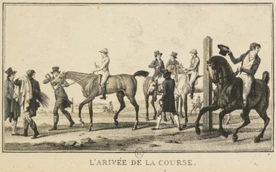 Racing Scenes: A Horse Arriving at the Race