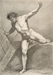 An Académie: Striding Man Leaning on a Plank