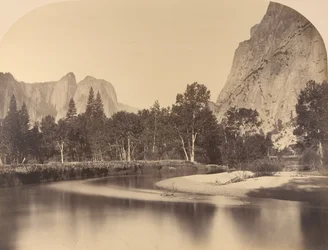 River View, Down the Valley, Cathedral Rock on Left, Yosemite