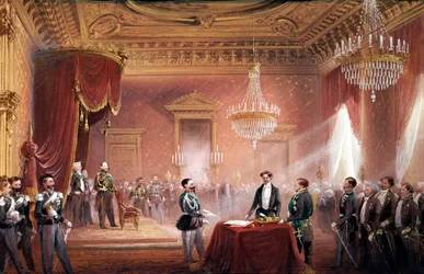 Risorgimento - Victor Emmanuel II signed the Treaty of the annexation of Tuscany presented by Bettino Ricasoli on March 22