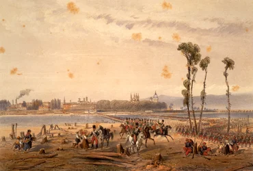 The French passing the Sesia at Vercelli in 1859