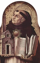 Altar of San Domenico in Ascoli, Polyptych, Left Outer Panel: Saint Thomas Aquinas
