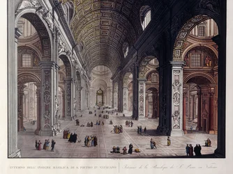Interior of the Great Basilica of San Pietro in the Vatican