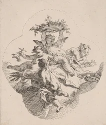 Putti Holding Flowers