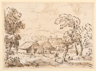 A Peasant’s Dwelling and a Castle in Mountainous Countryside, 1762-1786