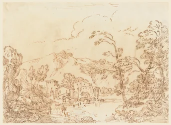 A Village at a Brook in Mountainous Country, 1770–86