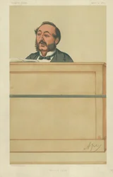Mr. Ira D. Sankey, Praise and Prayer, 10 April 1875, Vanity Fair Cartoon