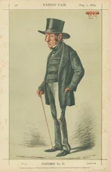 The Duke of Somerset, Proud and sincere yet liberal and just he refused to serve under this most humble of Premiers, 7 August 1869, Vanity Fair cartoon