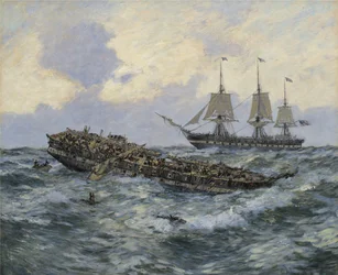 Engagement Between the U.S. Frigate Constitution and H.M.S. Guerriere, 1895