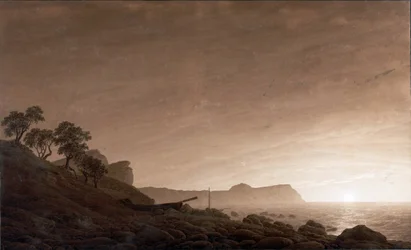 View of Arkona with Moon Rising
