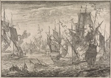 Naval Battle Between Turkish Warships and Galleys of the Knights of Malta, 1644