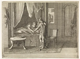David, on his deathbed, gives his last admonitions to Solomon