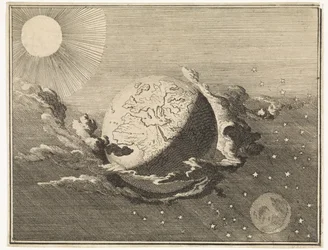 Universe with Earth, Sun, Moon, and Stars