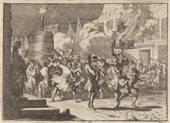 Joy in Paris Following the False Report of the Death of William III at the Battle of the Boyne, 1690