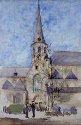 A Market Day (Church of St. Jacques, Ghent, Belgium)