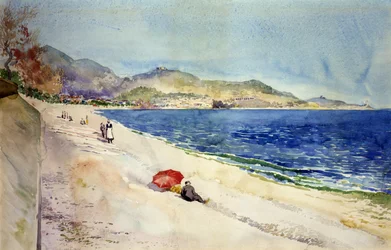 On the Beach below the Promenade des Anglais, Nice, France, 1898