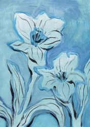 Abstract Blue Blooms