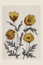 Vintage Golden Wildflowers