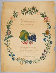 Untitled (Poem and Decorative Wreath)