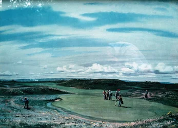 Cecil Aldin 1870-1935, Fine Art Print of Golf Course, c. 1920