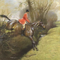 Lt. Col. Ted Lyon Jumping a Hedge