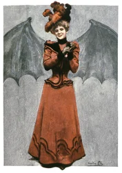 Woman disguised as a devil, ca 1900