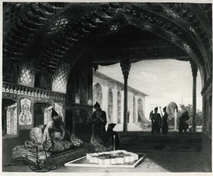 The Hall of Mirrors in the Palace of the Sardar of Yerevan, by Celestin Francois Nanteuil (1813-1873), Armenia