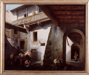 Peasants in the Courtyard of an Inn