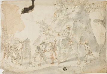 Triumph of Bacchus with Drunken Silenus on Donkey