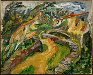 Landscape with ascending road