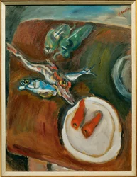 Still-life with fish, peppers and carrots, c.1918