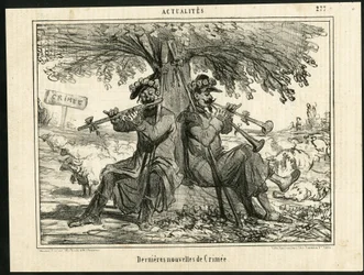 Illustration by Cham (1819-1879) in Le Charivari - Latest Crimean War News - War, Music, Crimea