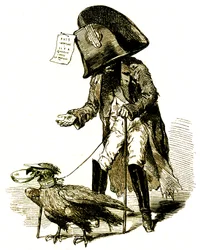 Blind Napoleon III shot by an eagle, begging for 