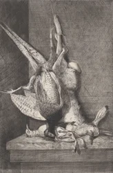 Hunting Trophy with Game Birds and Rabbit, 1850-1900