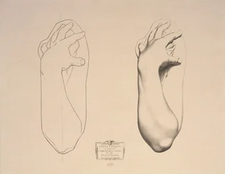 Bent Arm of a Woman, plate 22 from Cours de Dessin, Volume I, Models after the Cast, c. 1868