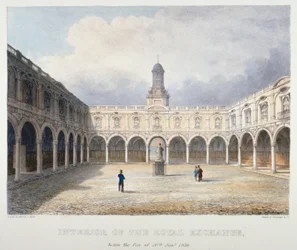 Courtyard of the Royal Exchange, City of London, 1838