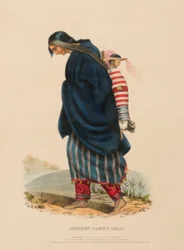 Chippeway Woman & Child, from History of the Indian Tribes of North America