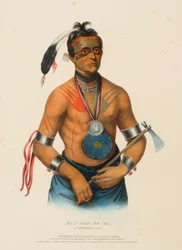 Hoo-Wan-Ne-Ka, a Winnebago Chief, from History of the Indian Tribes of North America