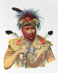 Ne-Sou-A-Quoit, a Fox Chief, Illustration from 