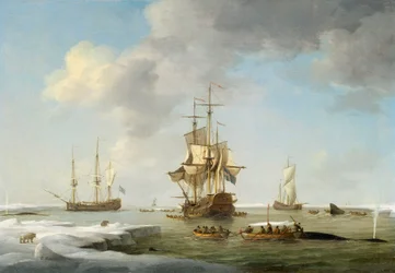 Greenland Fishery: English Whalers in the Ice, c.1750