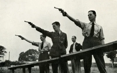 Revolver Practice at the Elementary Flying Training School, 1941