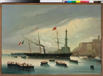 The arrival in Genoa of the steamer Cagliari