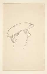 Head of Man Smoking (recto); Woman with Umbrella (verso)