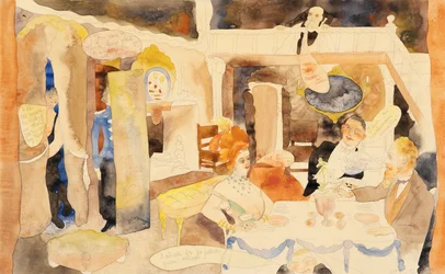 Lulu and Alva Schoen at Lunch, 1918