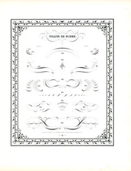 Calligraphic Pen Flourishes with Chain Pattern Border