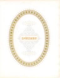 Oval Ornamental Frame with Typographic Specimen Lettering