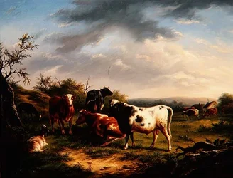Cattle and Sheep in a Landscape
