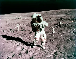 Astronaut John Young on the lunar surface, Apollo 16 mission, 21 April 1972