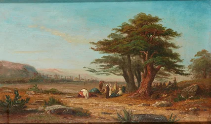 Setting Up Camp, With Camels at Rest