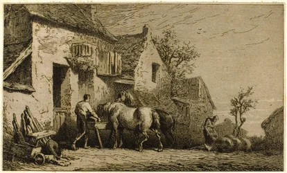 Entrance to an Inn, with Stable Boy